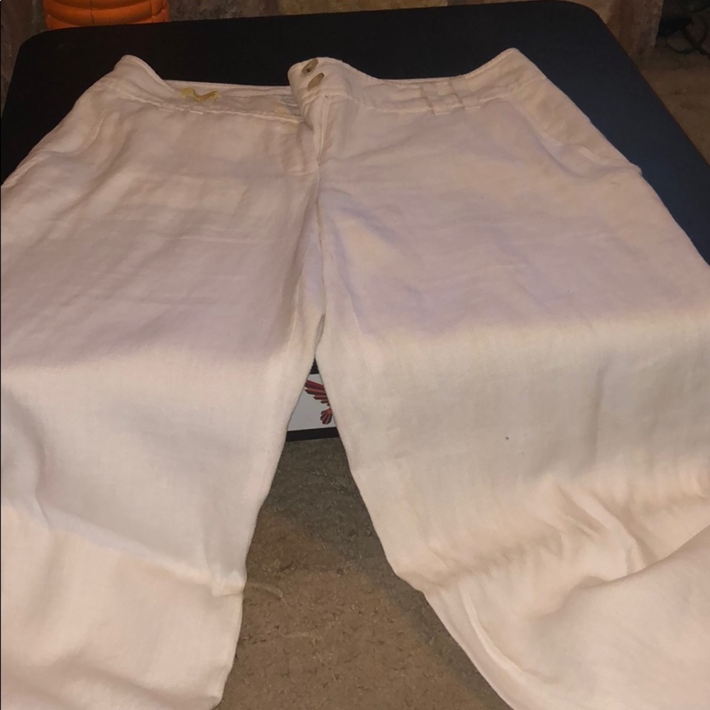 Michael kors mk white linen pants worn once size 8
